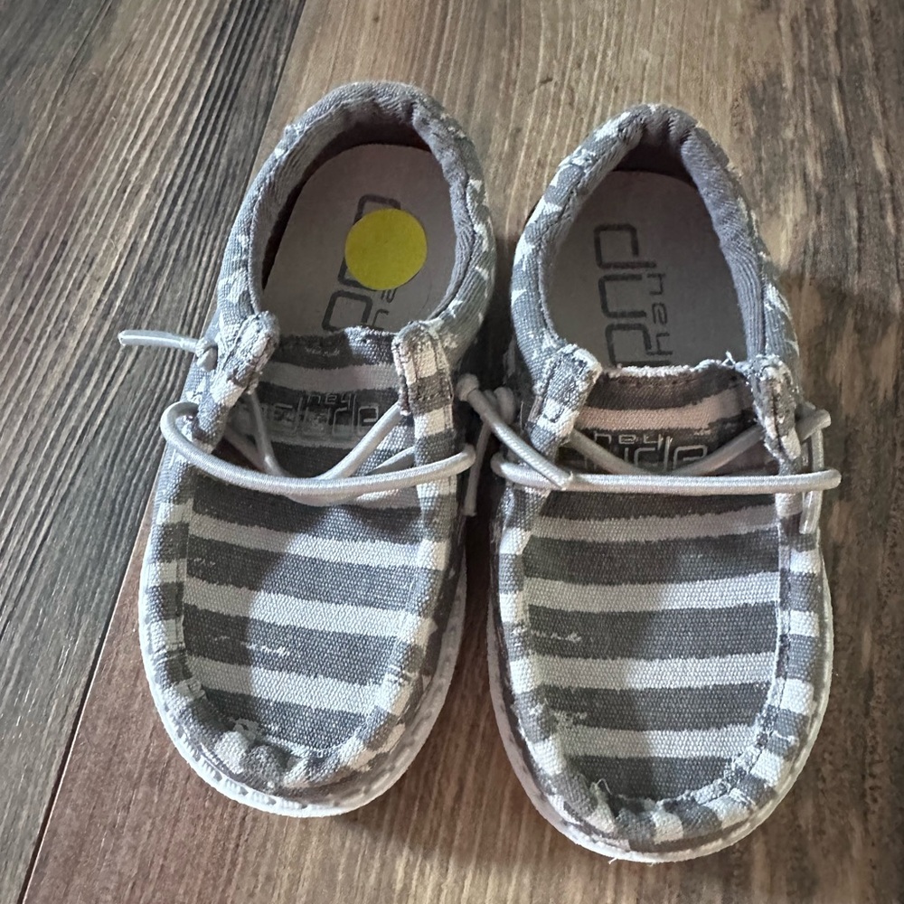 Hey Dude Toddler Gray Striped Shoes